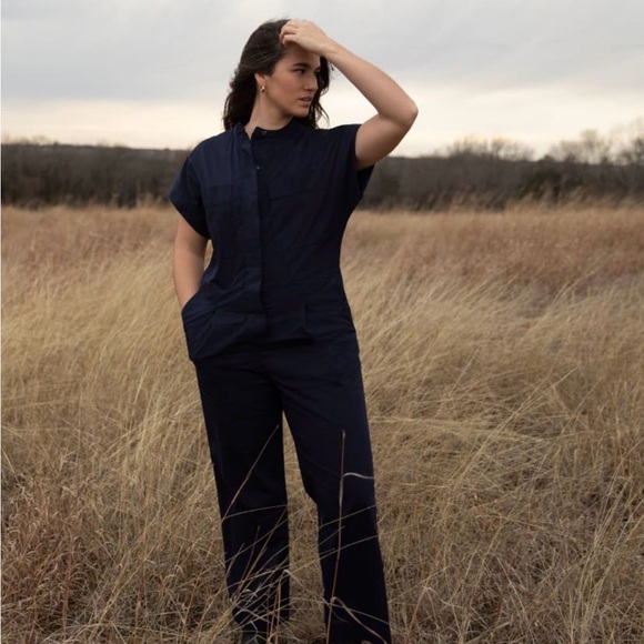 NEW Everlane THE EASY WORKWEAR JUMPSUIT Navy Blue Women’s Size MEDIUM